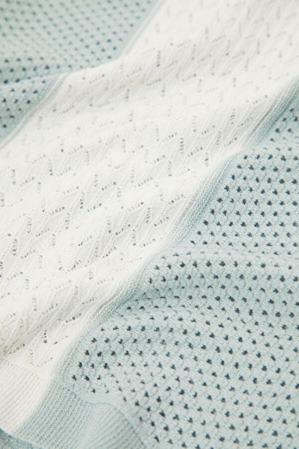 Light Blue Crew Neck Textured Men's T-Shirt 4