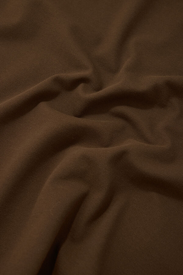 Dark Brown Polo Neck Embroidered Men's T-Shirt 4