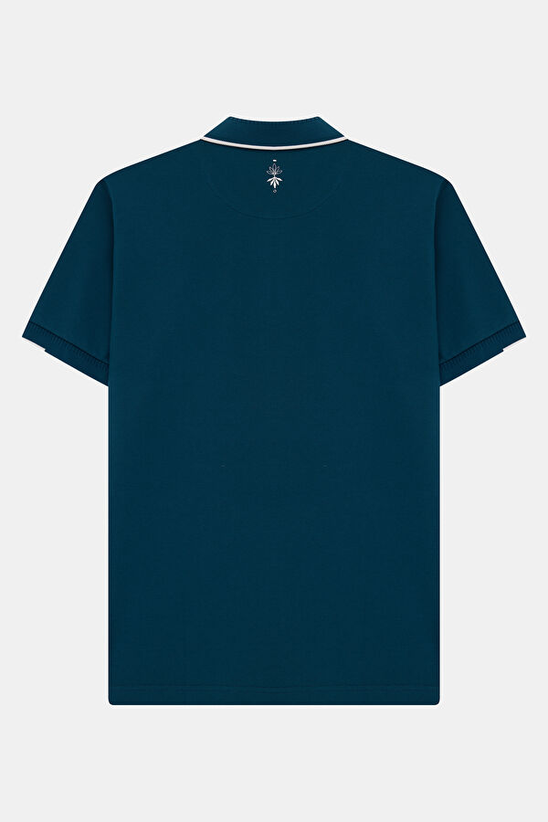 Petrol Polo Collar Embroidered Men's T-Shirt 2