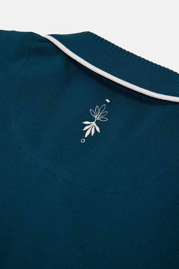 Petrol Polo Collar Embroidered Men's T-Shirt 5