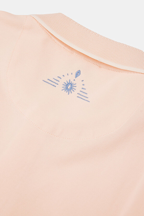 Light Pink Polo Collar Embroidered Men's T-Shirt 5