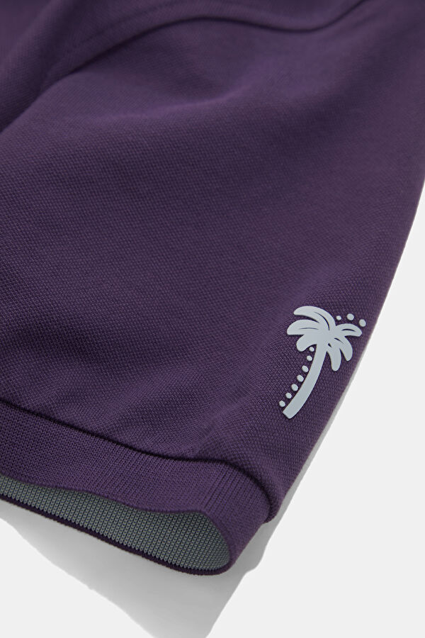 Purple Polo Neck Printed Tshirt 5