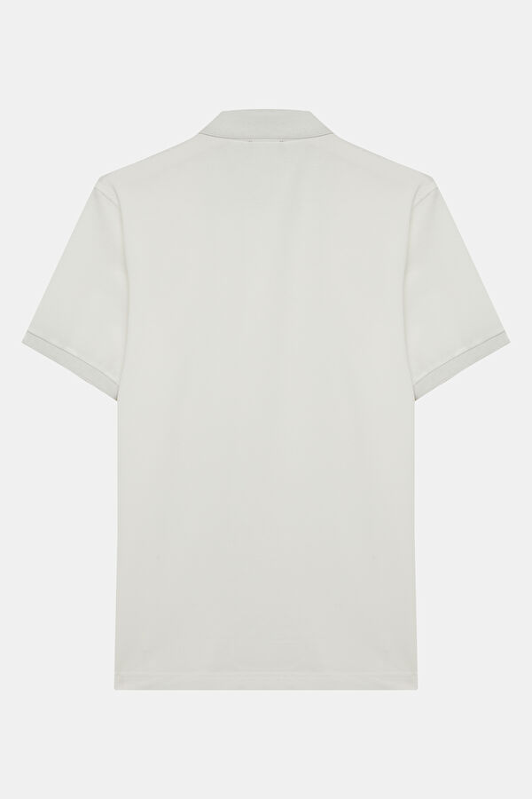 White Polo Neck Printed Men's T-Shirt 2