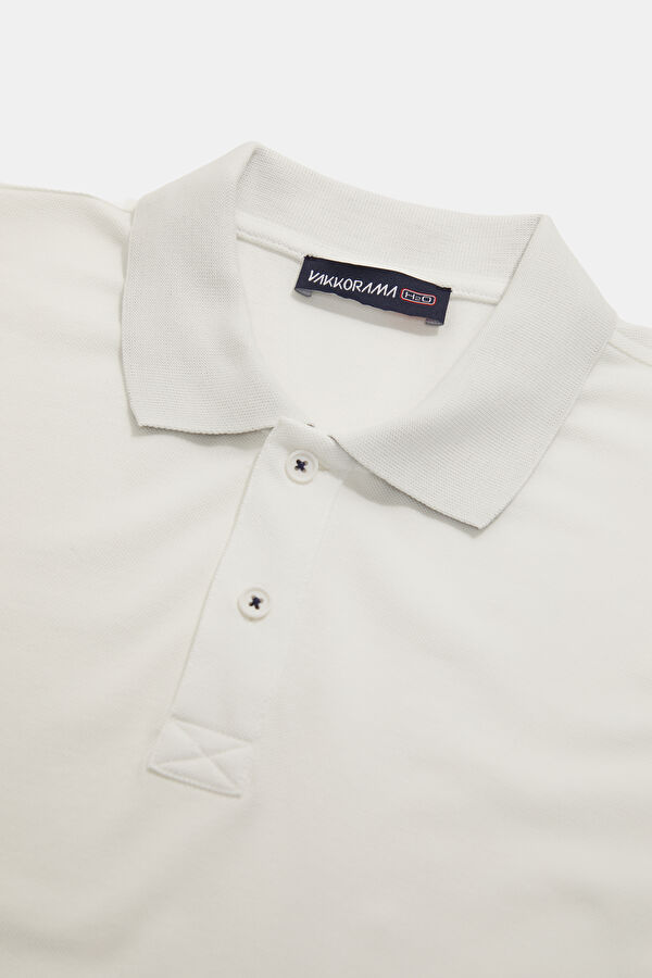 White Polo Neck Printed Men's T-Shirt 3