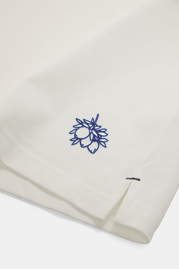 White Polo Neck Printed Men's T-Shirt 4