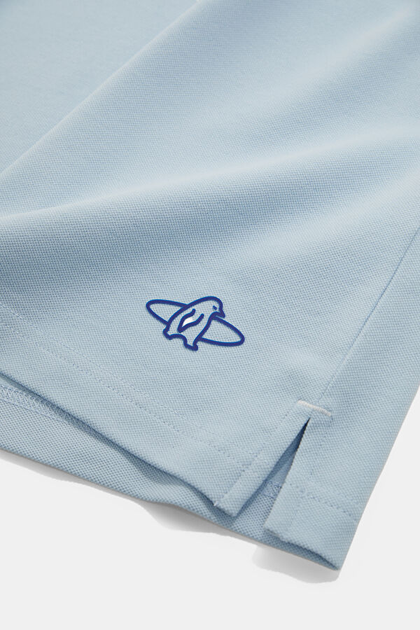 Light Blue Polo Neck Printed Men's T-Shirt 4