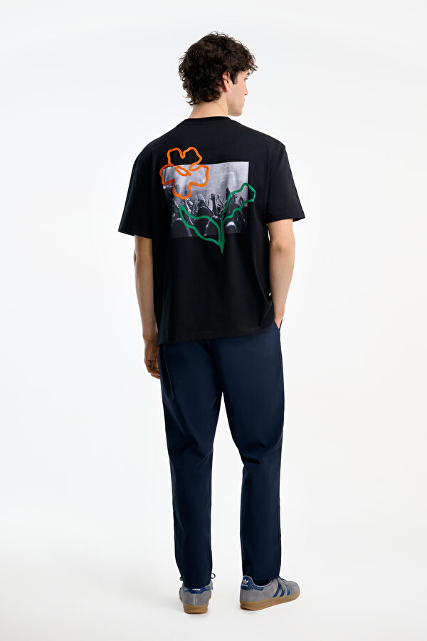 Black Crew Neck Printed Men's T-Shirt 2