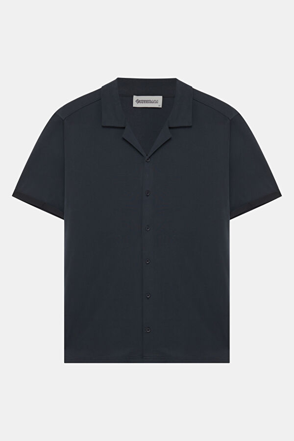 Black Resort Collar Men's Shirt