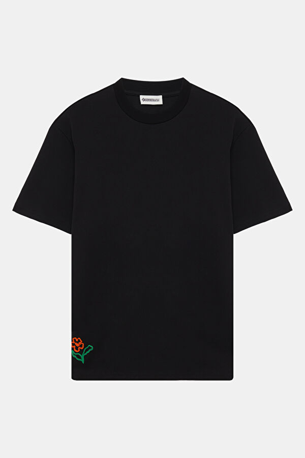 Black Crew Neck Printed Men's T-Shirt 4