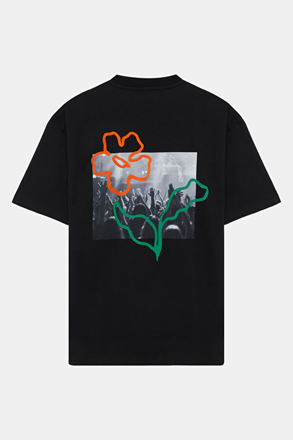 Black Crew Neck Printed Men's T-Shirt 5