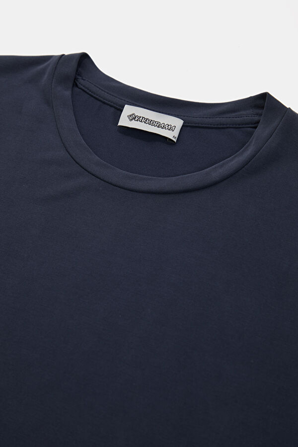 Navy Blue Crew Neck Men's T-Shirt 3