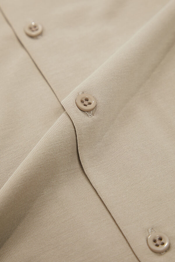 Stone Embellished Resort Collar Men's Shirt 7