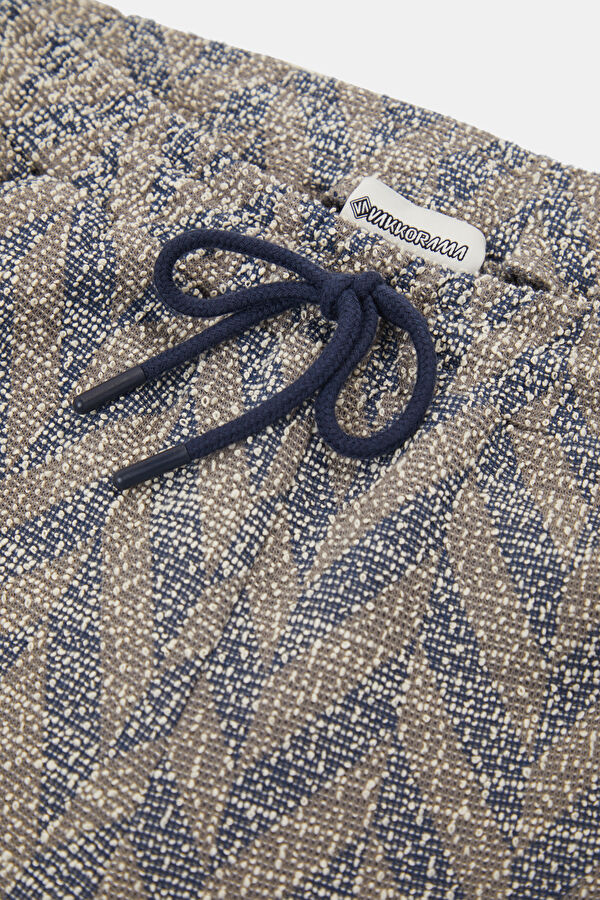 Indigo Patterned Men's Shorts 3