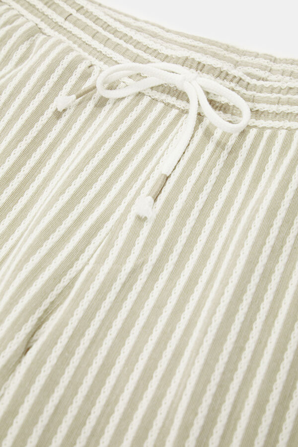 Beige Patterned Men's Shorts 3