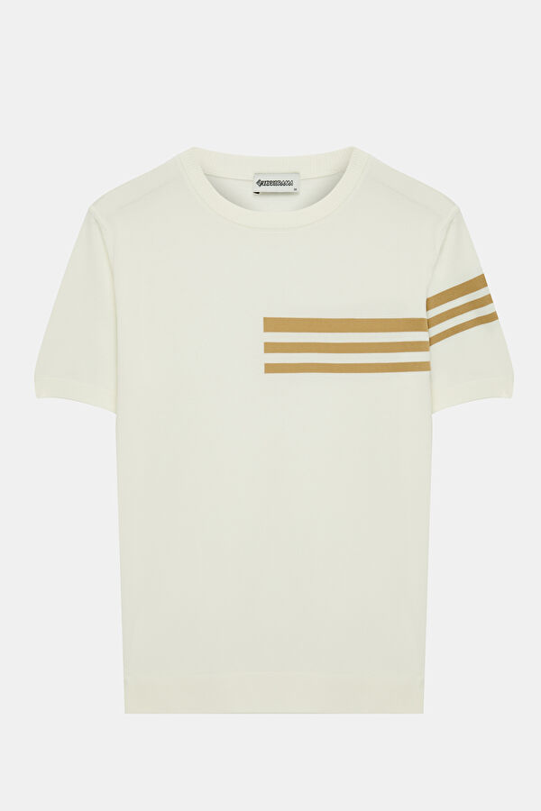 Ecru Crew Neck Men's T-Shirt