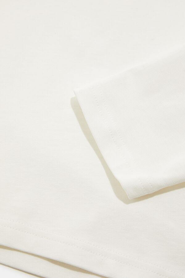 Ecru Crew Neck Printed T-Shirt 5