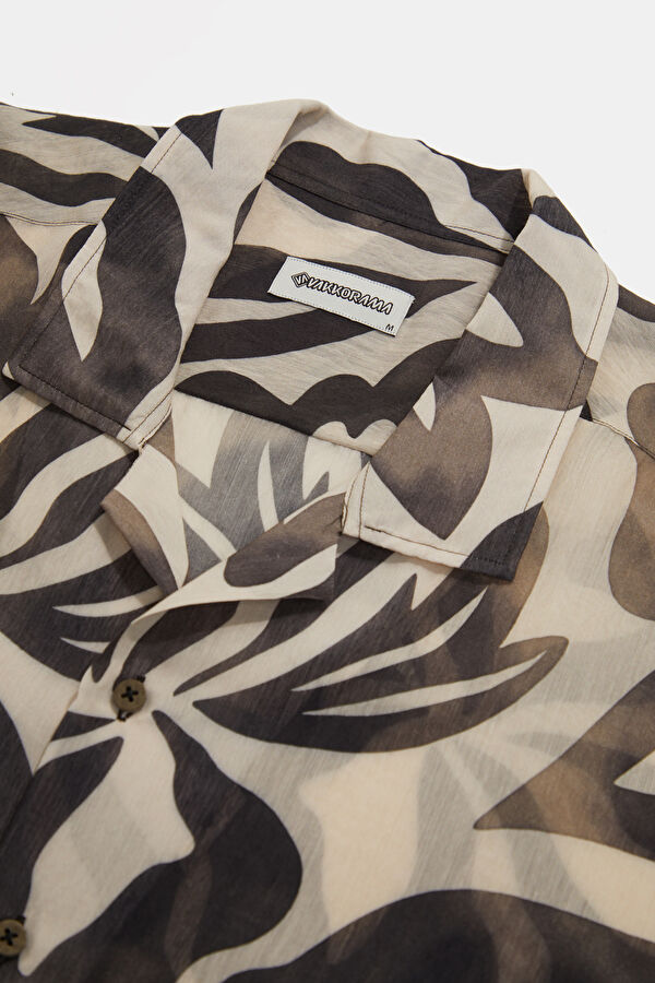 Multicolored Patterned Resort Collar Men's Shirt 3