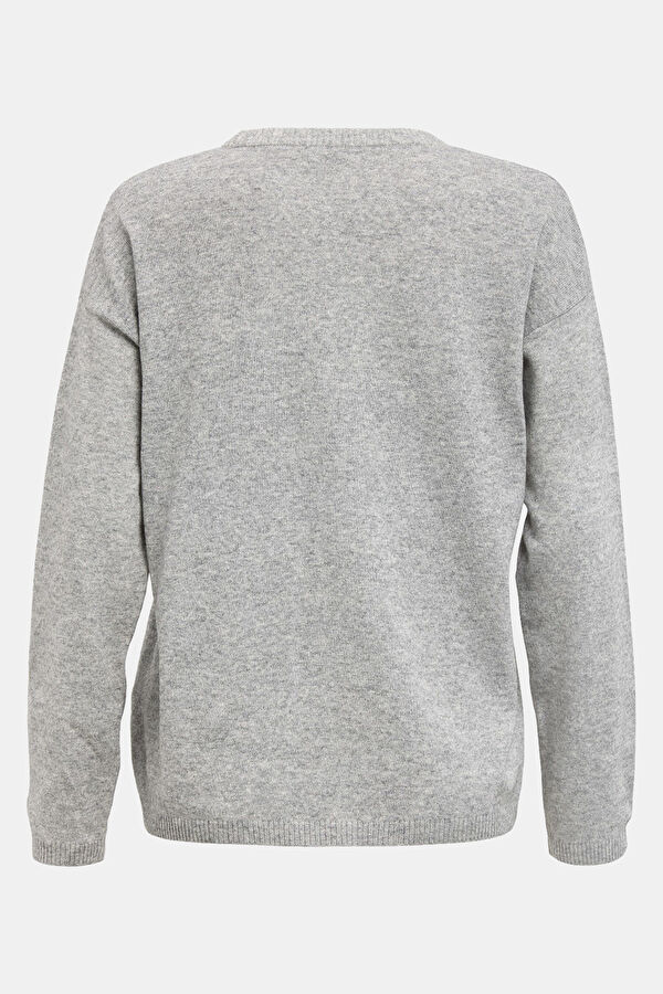 Grey Animal Print Wool/Cashmere Women's Sweater 2