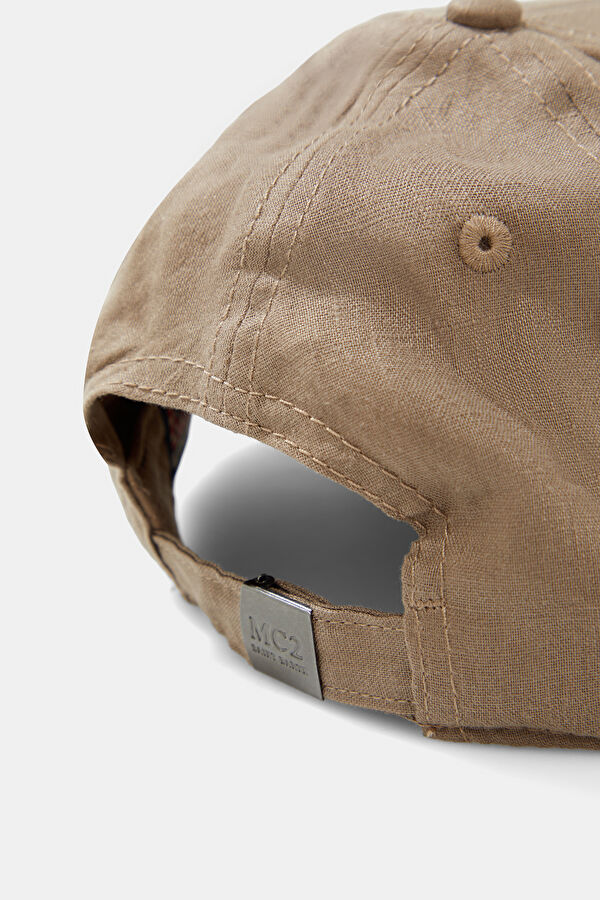 Coffee Embroidered Linen Hat 3