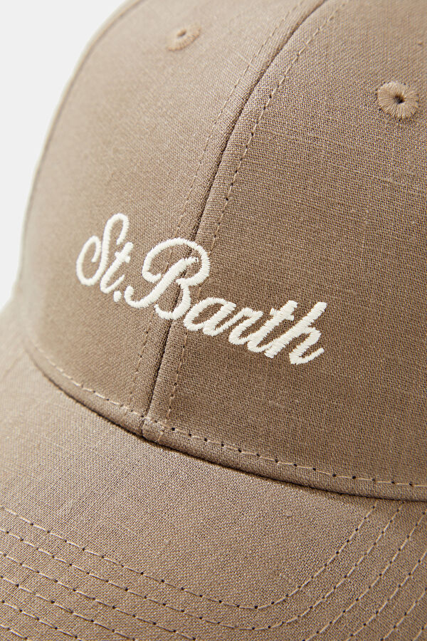 Coffee Embroidered Linen Hat 4