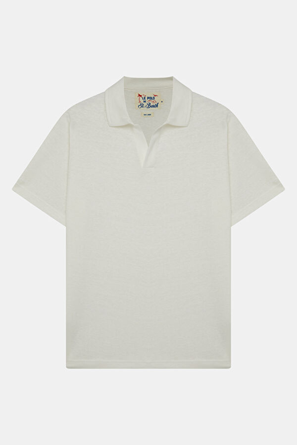 Relax Kalıp Beyaz Polo Yaka Erkek T-Shirt