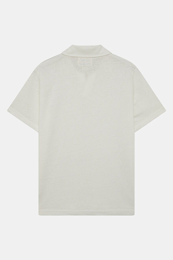 Relax Kalıp Beyaz Polo Yaka Erkek T-Shirt 2