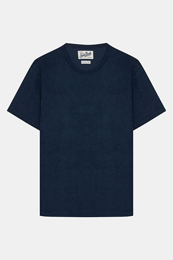 Relax Kalıp Lacivert Bisiklet Yaka Erkek T-Shirt