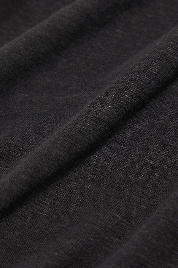 Relax Fit Black Polo Collar Men's T-Shirt 4