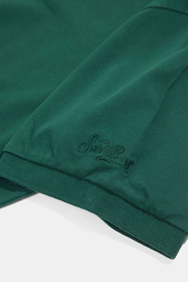 Men's T-Shirt with Relaxed Fit and Dark Green Polo Collar 4