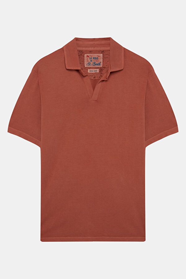 Relax Kalıp Kiremit Polo Yaka Erkek T-Shirt