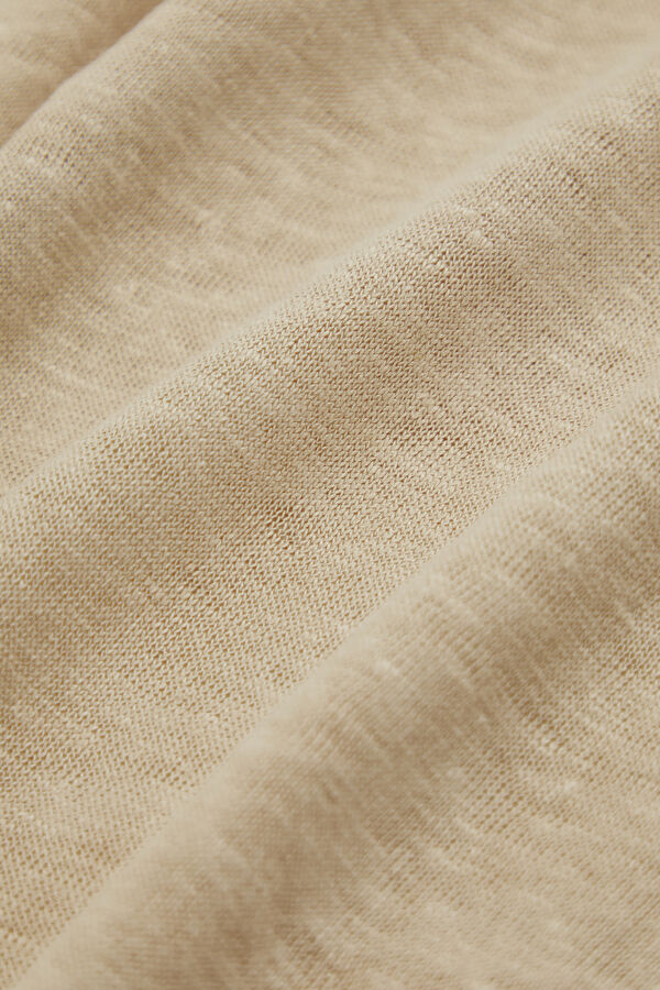 Relax Fit Beige Polo Collar Men's T-Shirt 4