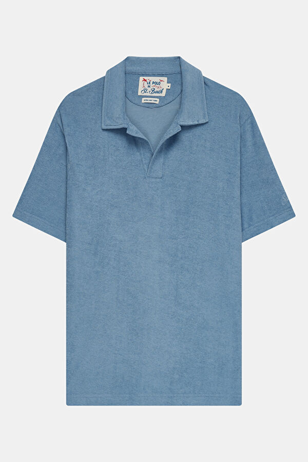 Relax Fit Blue Polo Collar Men's T-Shirt