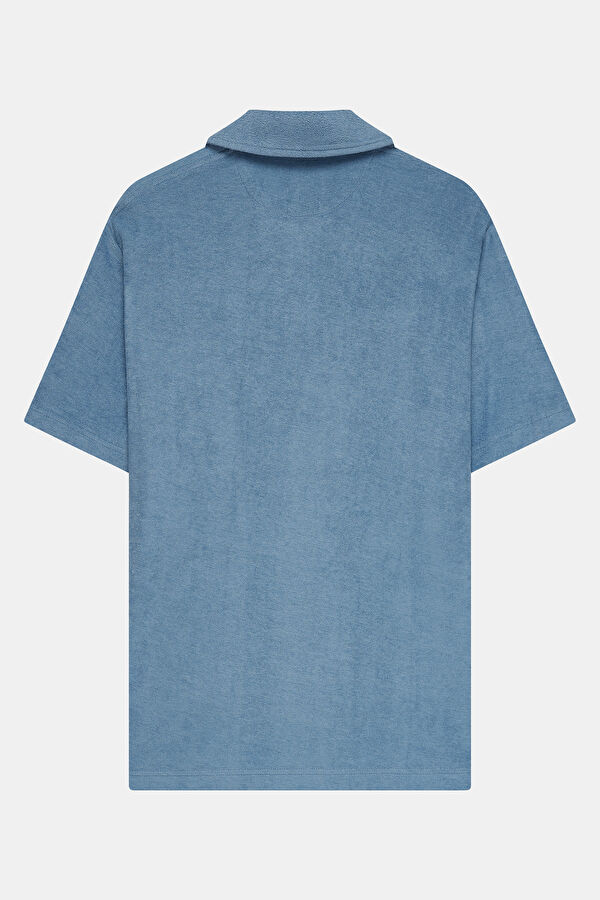 Relax Fit Blue Polo Collar Men's T-Shirt 2
