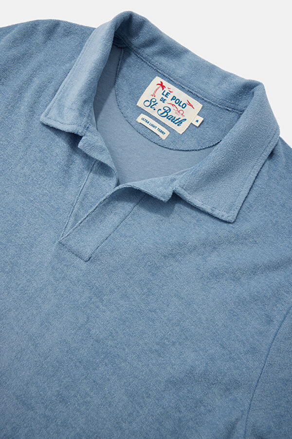 Relax Fit Blue Polo Collar Men's T-Shirt 3