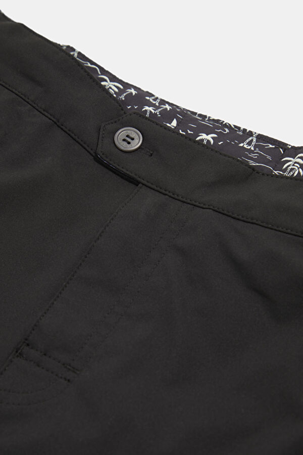 Men's Swimsuit with Black Pattern and Elastic Waistband 3