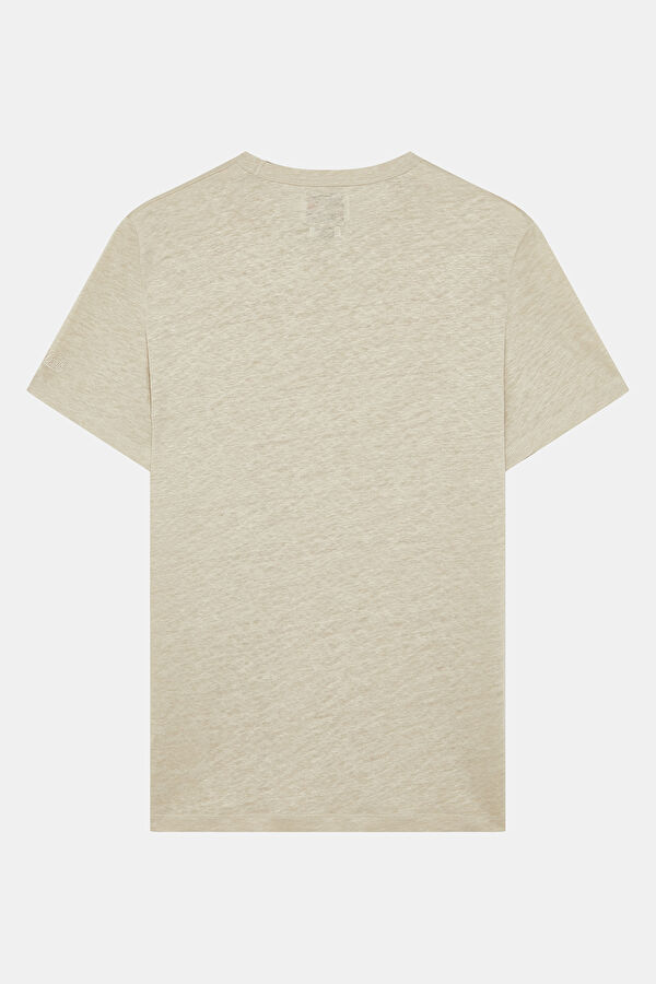 Relax Fit Beige Crew Neck Men's T-Shirt 2