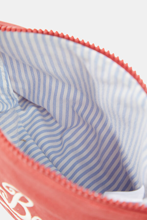 Aline Soft Brick Embroidered Linen Bag 5