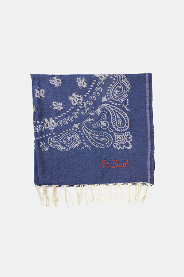 Foutas J N Bandana Patterned Navy Towel