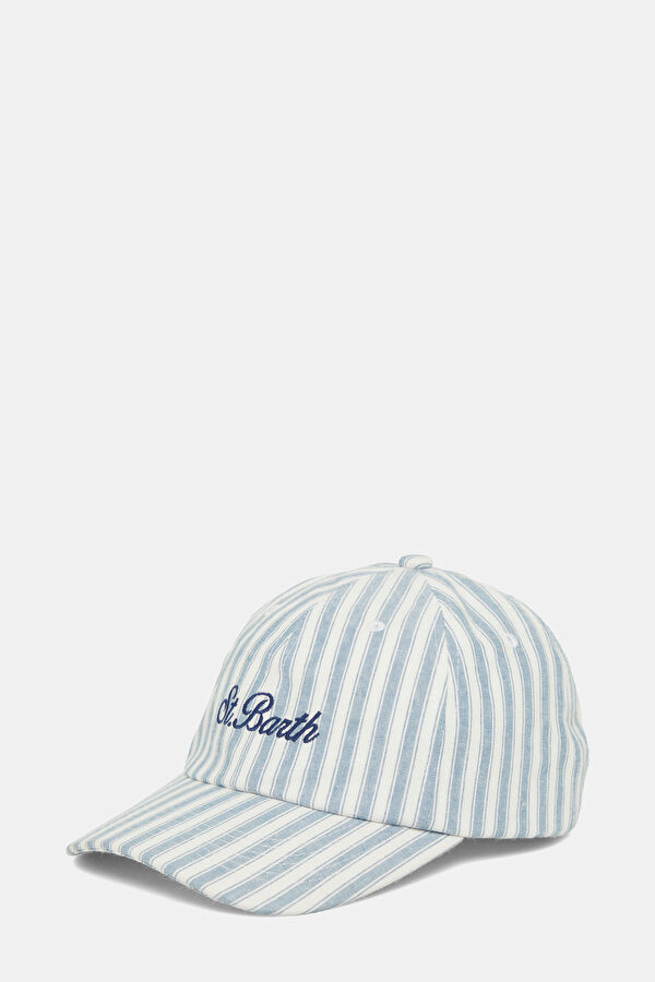 Baseball N Striped Blue Hat