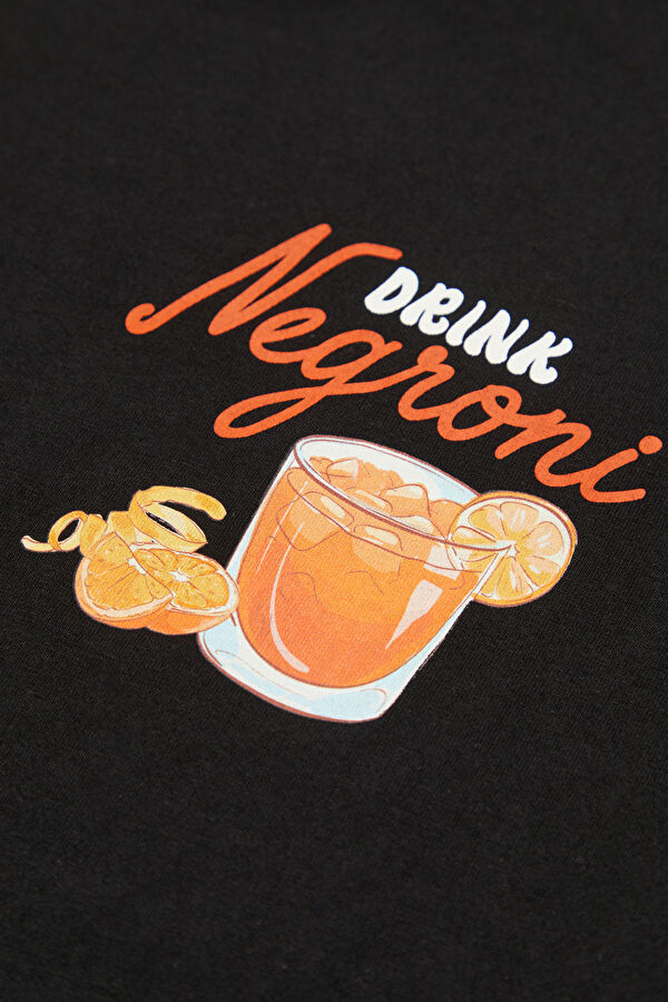 Portland Drink Negroni Men's Black T-Shirt 4