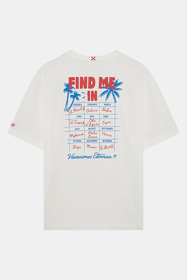 Delmar Find Vacation Erkek Beyaz T-Shirt 2