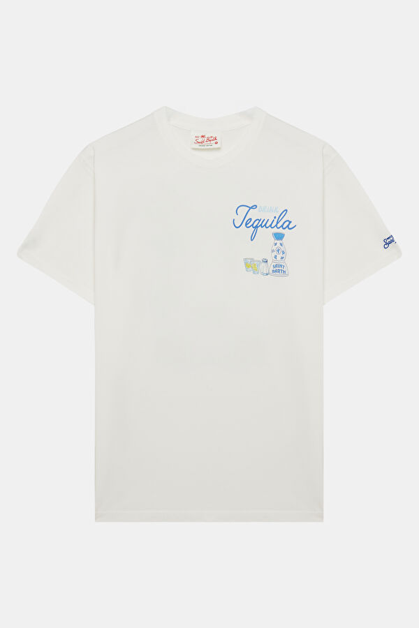 Portland Drink Tequila Erkek Beyaz T-Shirt