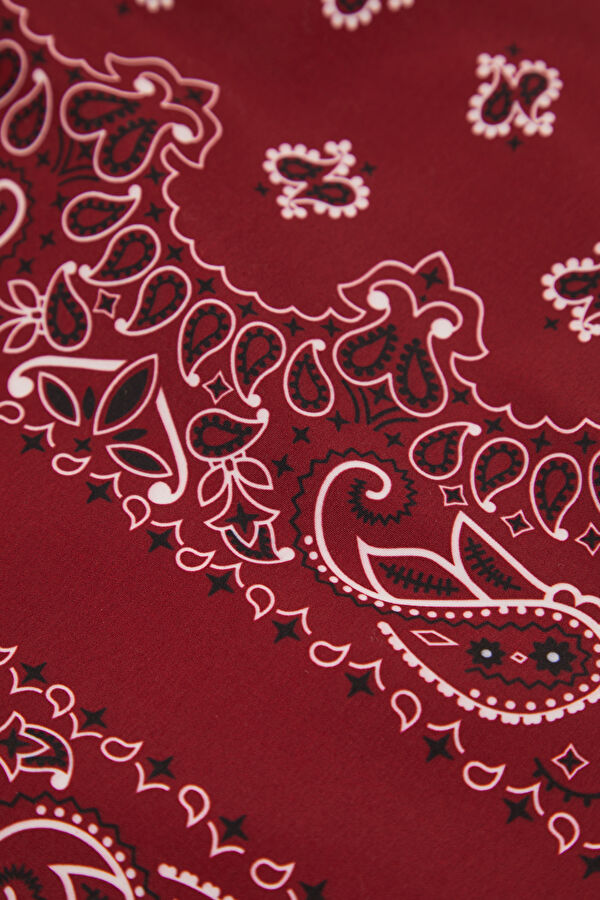 Caprese Bandanna Pattern Men's Burgundy Swimsuit 4