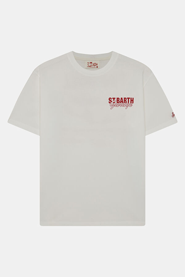Portland Bull Garage Erkek Beyaz T-Shirt 2