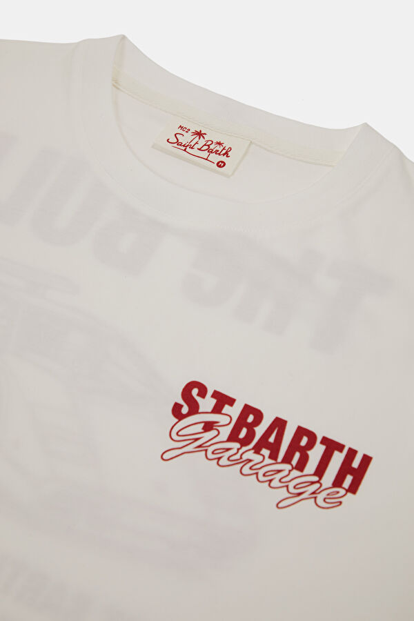 Portland Bull Garage Erkek Beyaz T-Shirt 3