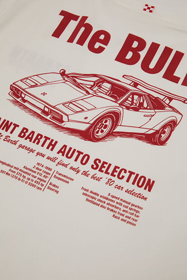 Portland Bull Garage Erkek Beyaz T-Shirt 4
