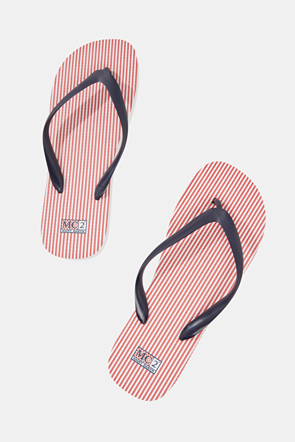 Tommy Striped Men's Red Slippers 4