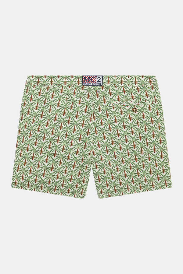 Lighting 70 Palm Pattern Men's Light Green Swimsuit 2