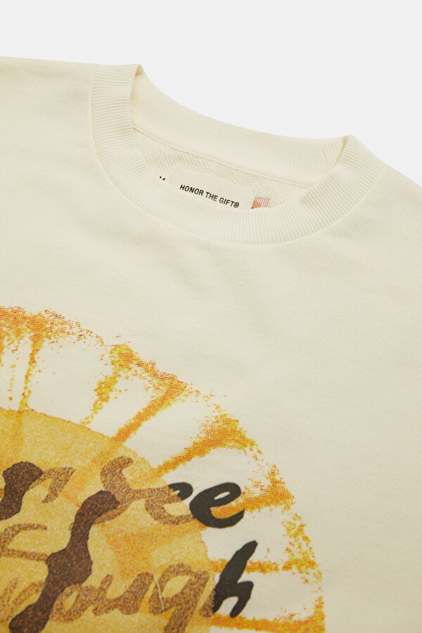 Relax Fit White Crew Neck Printed Men's T-Shirt 3