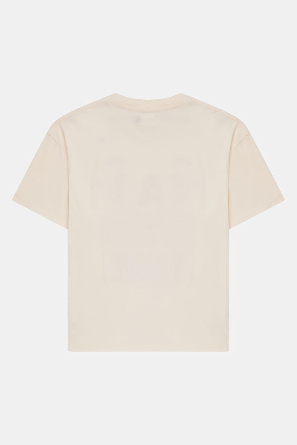 Relax Fit White Crew Neck Printed Men's T-Shirt 2